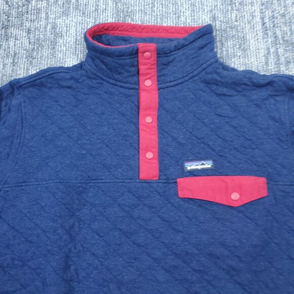 Patagonia Men's Synchilla Snap-T Fleece Pullover Quilted Sweater Size L Blue - Picture 2 of 11